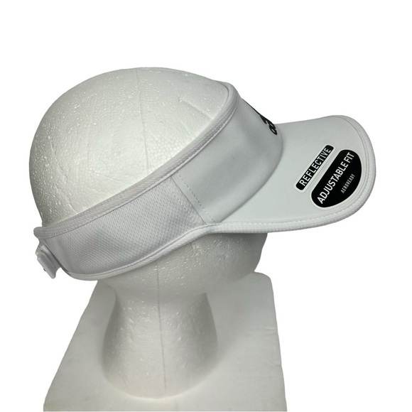 adidas Men’s  Aeroready Golf Visor Adjustable Fit Sticky Tab White/Black Letter - Picture 6 of 11